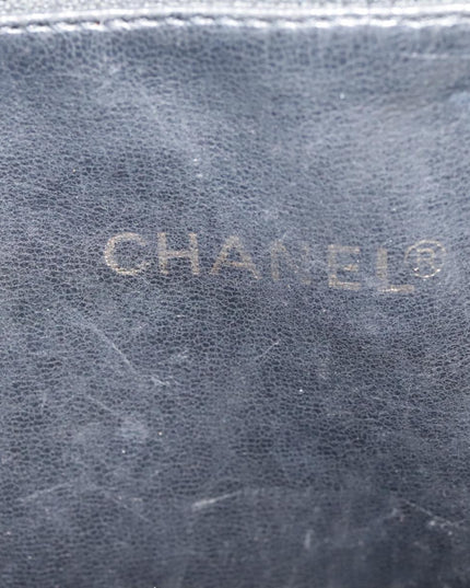 CHANEL Black calfskin leather Tote chain Bag